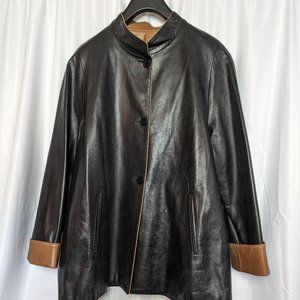 Gorgeous RARE Vintage Lyn Leather Satin Lined Jacket